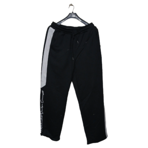 Lunda.Pk Black With White Stripes 2 Pockets Straight Bottom Trouser | Jersey Fabric