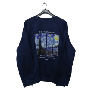 Starry Night Blue Printed Sweatshirt | Sweat Jersey  | Short Length