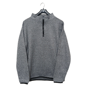 Jackson Hole Shredded Grey Zipper Sweatshirt | Fleece Fabric