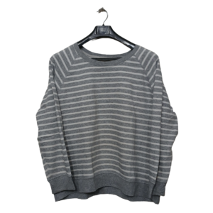 Old Navy Grey & White Stripes Sweatshirt | Sweat Jersey