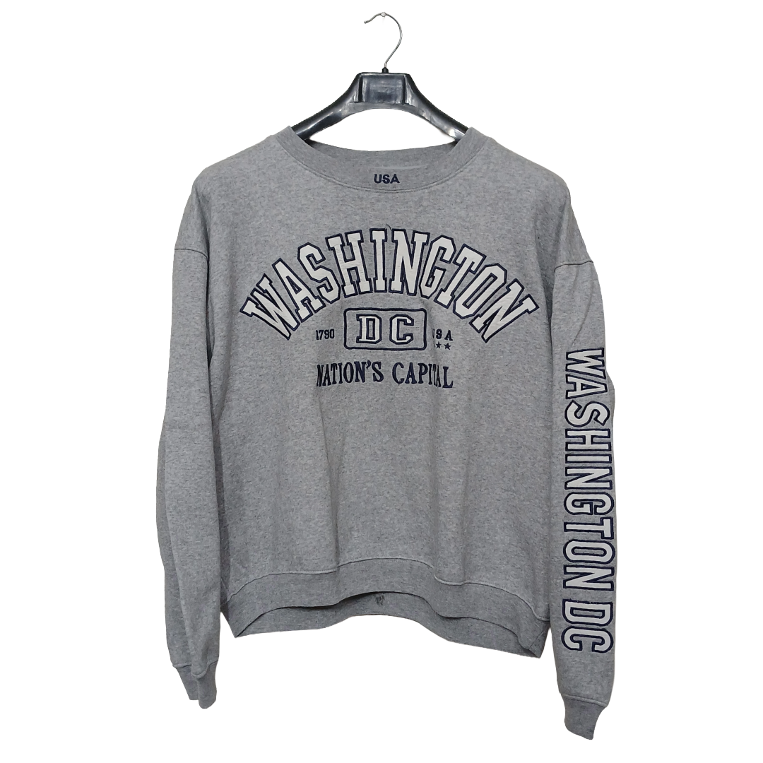 Washington DC Grey Printed Sweatshirt | Sweat Jersey